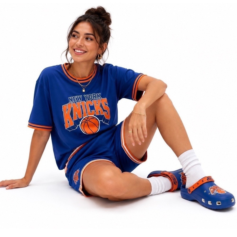 Crocs Classic Clogs NBA New York Knicks Blue Orange M6 W8 Champion Fans Casual